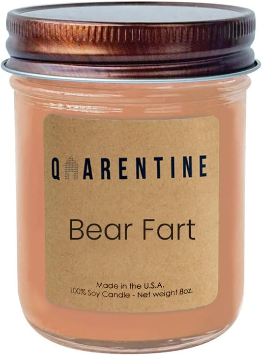 Organic Soy Wax Bear Farts Candle | Honey & Fruity Aroma | 100% Pure Soy & Essential Oils | Long-Lasting Scent | Hand-Poured in The USA | Perfect for Aroma Therapy (8oz)