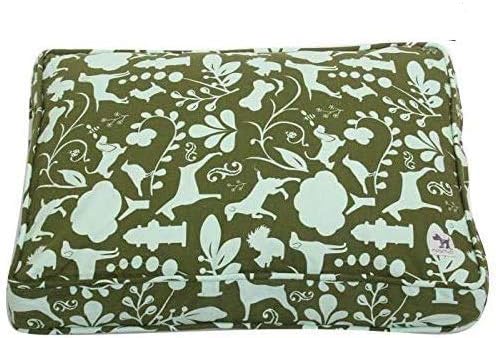 Molly Mutt Sheepy Wool-Filled Crate Pad, GOTS-Certified 100% Organic Cotton Canvas Cover with Soft 100% Natural Wool Insert, Ideal for Dog Bed or Kennel, Amarillo by Morning, 54" x 37" x 2.5"