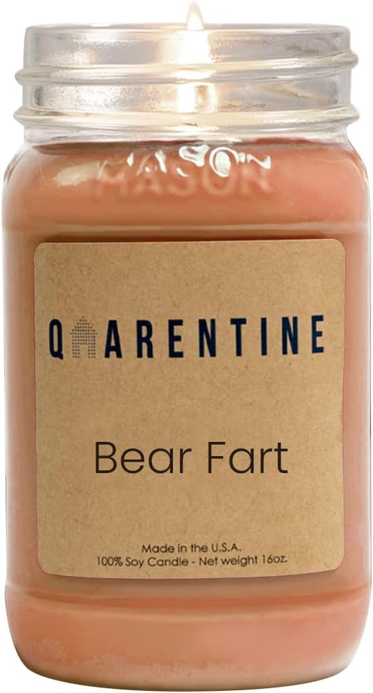 Organic Soy Wax Bear Farts Candle | Honey & Fruity Aroma | 100% Pure Soy & Essential Oils | Long-Lasting Scent | Hand-Poured in The USA | Perfect for Aroma Therapy (16oz)