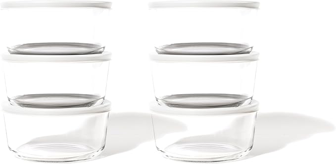 DURA LIVING 12-Piece Glass Food Storage Containers Set (6 Containers + 6 BPA-Free Lids) | 4-Cup, Leakproof | Microwave, Freezer, Oven & Dishwasher Safe | Ideal for Meal Prep & Pantry Organization