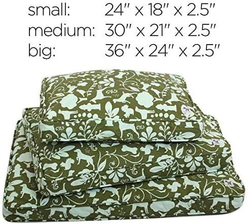 Molly Mutt Sheepy Wool Crate Mat - 100% Cotton Canvas Cover with Temperature-Regulating 100% Natural Wool-Filled Insert Dog Bed - Soft & Supportive Wool-Filled Bed - (30"x21"x2.5", Everywhere)