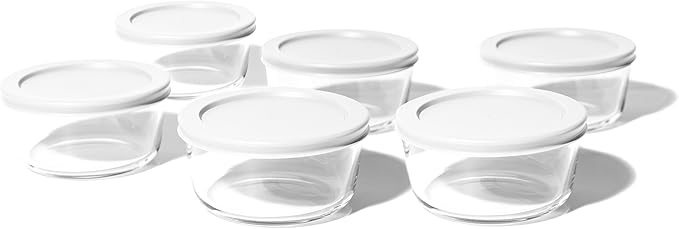 DURA LIVING 12-Piece Glass Food Storage Containers Set (6 Containers + 6 BPA-Free Lids) | 2-Cup, Leakproof | Microwave, Freezer, Oven & Dishwasher Safe | Ideal for Meal Prep & Pantry Organization