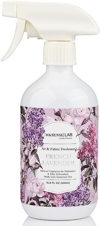 ‌M&SENSE Air & Fabric & Pet Odor Eliminator Spray - 16.9oz Large Size Natural Safe Air Freshener Lavender Scented Deodorizer for Home Eliminates Smoke Musty Smells Calming Scent for Bedtime Relaxation