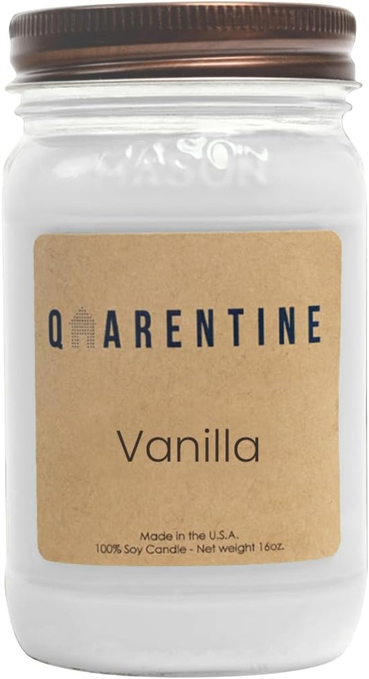 Organic Soy Wax Vanilla Scented Vegan Candle | Creamy & Sweet Aroma | 100% Pure Soy & Essential Oils | Long-Lasting Scent | Hand-Poured in The USA | Perfect for Aroma Therapy(16oz)