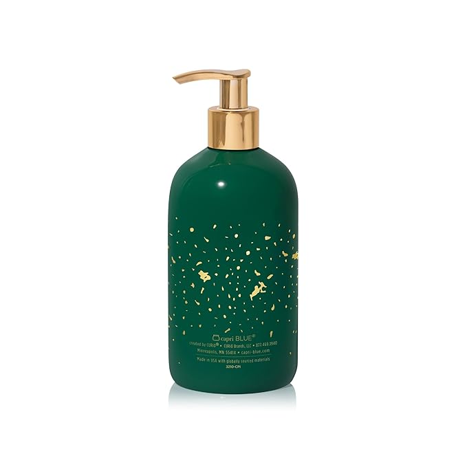 Capri Blue Large Moisturizing Hand Wash Soap - Liquid Hand Soap with Pump Bottle - Gentle & Hydrating Skin Care - Notes of Frosted Fir, Snowy Woods, Pine & Sage (Crystal Pine, 11.8 fl oz)