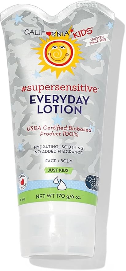 California Kids Lotion | Super Sensitive | 100% Plant-Based Moisturizer | Fragrance Free Lotion for Kids | Hypoallergenic | Aloe + Calendula | 6 oz.
