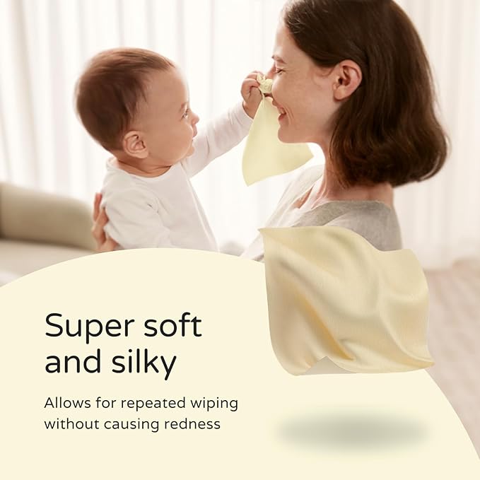 PoeticEHome Ultra-Soft Dry Baby Wipes for Sensitive Skin - Unscented & Unbleached Facial Tissue Cloths, Hypoallergenic - Wet or Dry Use, 400 Count
