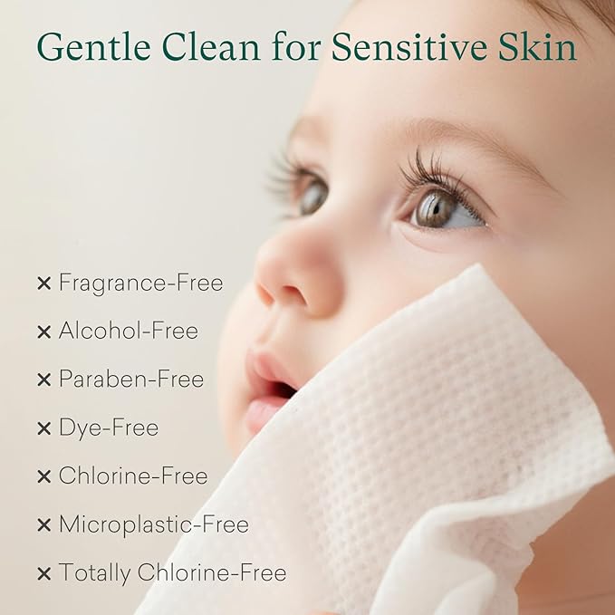 PurComfy Baby Wipes Unscented, 4 Flip-Top Packs + 4 Travel Pack 99.9% Water Wipes with Plant Based, Hypoallergenic for Sensitive Newborn Skin, Total 272 Count Wet Wipes