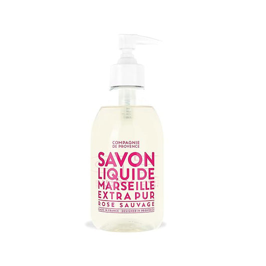 Compagnie de Provence Savon de Marseille Extra Pure Liquid Soap - Wild Rose - 10 Fl Oz Plastic Pump Bottle