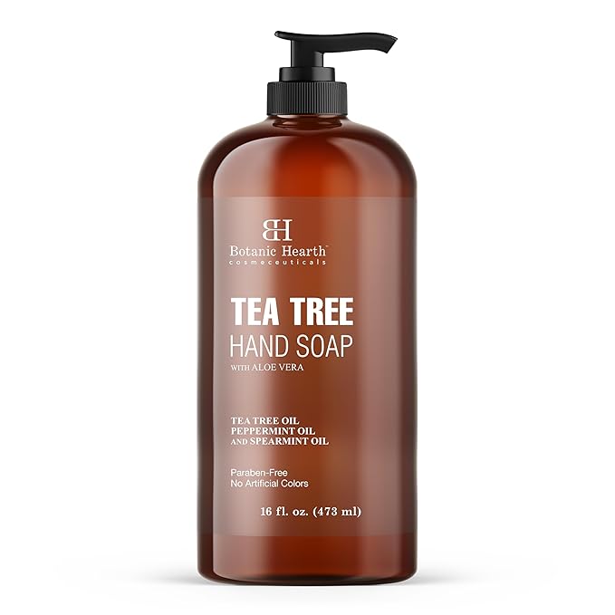 Botanic Hearth Tea Tree Liquid Hand Soap | Sulfate Free Formula | Multi Purpose Hand Wash With Aloe Vera And Premium Grade Tea Tree Oil, Pump Dispenser | 16 Fl Oz