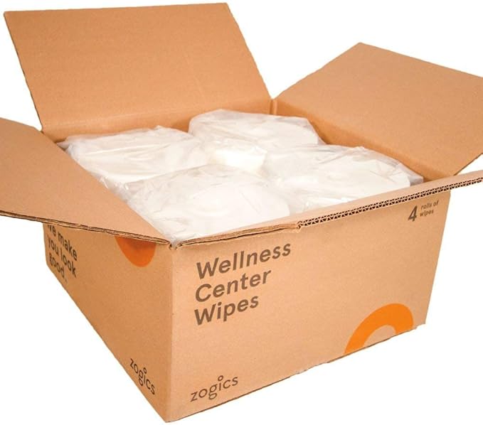 Zogics Wellness Center Cleaning Wipes – Gym Equipment Wipes for Cleaning Surfaces and Equipment, Durable and Safe Pre-Saturated (4,600 Count, 4 Rolls of 1150)