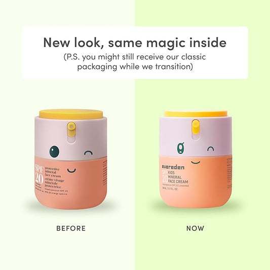 Evereden Kids Face Cream, 1.7 oz. | Fragrance-Free and Kids Face Lotion with SPF 20 | Clean and Non-Toxic Face Moisturizer | Multi-Vitamin Skin Care | FSA Eligible