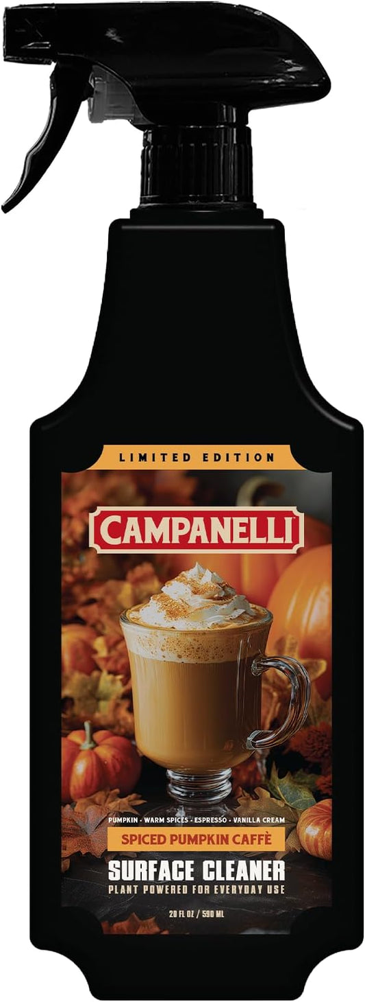 CAMPANELLI Plant-Powered Surface Cleaner – Luxury Fragrance-First Formula for Kitchen, Bathroom & Home – Non-Toxic, Eco-Friendly, 20 oz - Spiced Pumpkin Caffè Scent (Limited Edition)