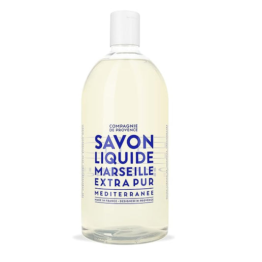 Compagnie de Provence Savon de Marseille Extra Pure Liquid Soap - Mediterranean Sea - 33.8 fl oz Plastic Bottle Refill