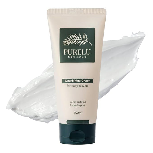 PURELU Baby Deep Moisturizing Cream with Shea Butter & Ceramides For Sensitive Skin, Baby Skin Care, Hypoallergenic Fragrance Free Vegan (5.07 Fl Oz / 150ml)