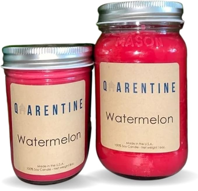 Organic Soy Wax Watermelon Scented Vegan Candle | Watermelon Aroma | 100% Pure Soy & Essential Oils | Long-Lasting Scent | Hand-Poured in The USA | Perfect for Aroma Therapy(16oz)