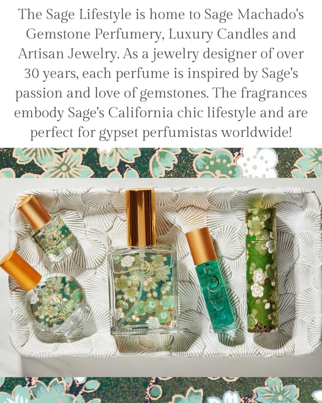 Sage Organic Mini Perfume Spray by Sage, Vegan & Cruelty-Free, Fresh Scent, Cucumber, White Sage, Sweet Pea - Made in USA, 1/2 oz Travel Size Perfume