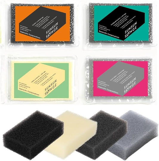 [SunSun Sponge] Kitchen Sponge 4-Pack, Multi-Purpose for Dishwash, Bath, and Stovetop, Excellent Drainage & Rich Lather, Durable & Long-Lasting