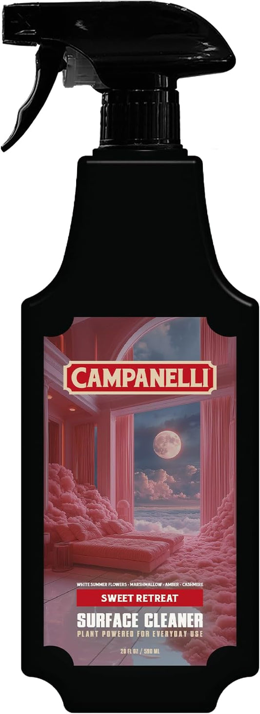 CAMPANELLI Plant-Powered Surface Cleaner – Luxury Fragrance-First Formula for Kitchen, Bathroom & Home – Non-Toxic, Food-Contact Safe, Eco-Friendly, 20 oz - Sweet Retreat Scent
