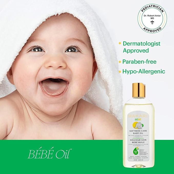 MAKARI Baby Skin Care Set | 2-In-1 Cleansing Milk, Hair & Body Foaming Gel & Calming Oil | Gentle Baby Essentials for Newborn and Up, Hypoallergenic, No Paraben Skincare for Delicate, Sensitive Skin