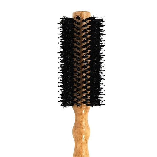 Fuller Brush Natural Beechwood Hairbrush - Ergonomic Contoured Handle - Genuine Boar Bristles - Spiral Tufting Pattern for Curls & Bobs - Style & Wave with Natural Shine (Styling All Round)