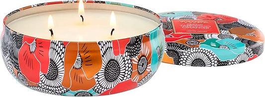 Voluspa Limited Edition Goji Tarocco Orange 3 Wick Tin Candle, 12 oz, 40 Hour Burn Time, Coconut Wax for Clean Burning, Handmade in The USA