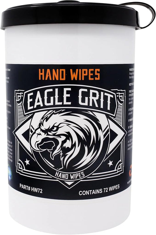Eagle Grit Heavy Duty Cleaning Wipes – 72 XL Pre-Moistened Degreasing Hand & Tool Wipes – 10”x12” Industrial Strength Shop Towels – Removes Grease, Oil, Ink, Adhesives & Grime – USA Made