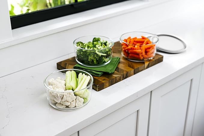 DURA LIVING 12-Piece Glass Food Storage Containers Set (6 Containers + 6 BPA-Free Lids) | 4-Cup, Leakproof | Microwave, Freezer, Oven & Dishwasher Safe | Ideal for Meal Prep & Pantry Organization