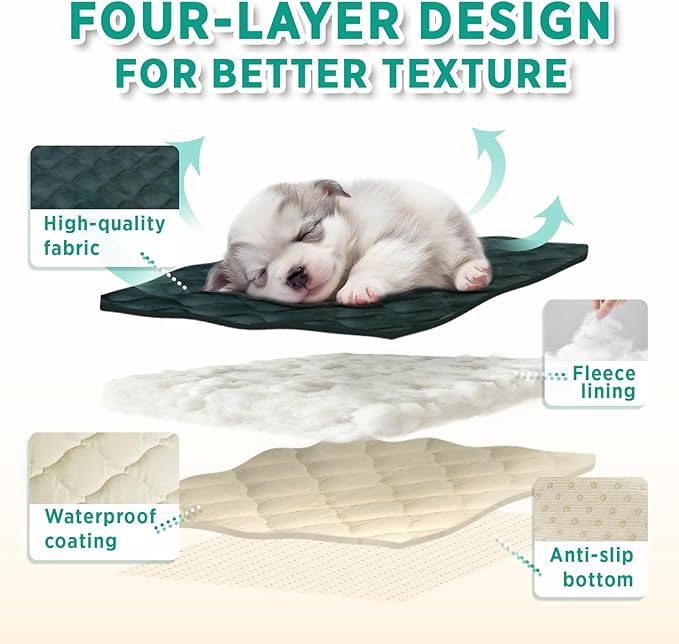 furrybaby Dog Crate Pad for Dog Cages Flat Crate Mat Kennel Pad with Anti-Slip Bottom Machine Washable for Pet Bed Sleeping (S 24x18'', Grey Mat)