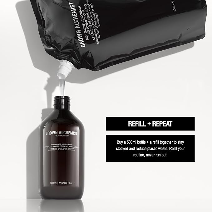 Grown Alchemist Revitalize Hand Wash. Cedarwood, Ylang Ylang, Tangerine. Gentle Hand Wash Hydrates and Cleanses Skin, 16.9 Ounce (500mL).