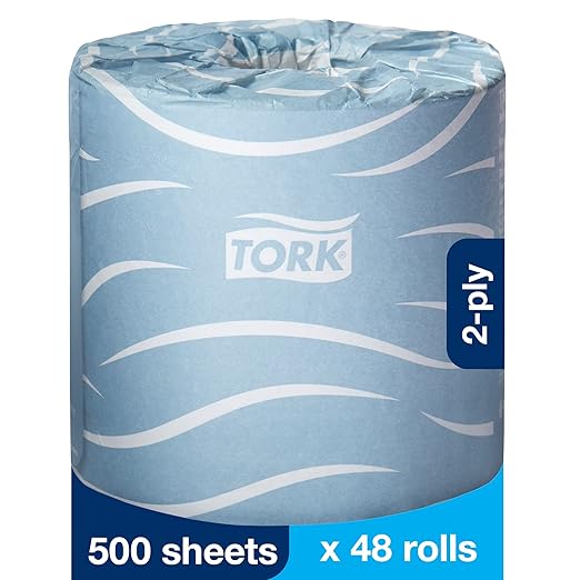 Tork Bath Tissue Roll Advanced 2-ply For everyday use at home Biodegradable 4x3.75", 500 sheets/roll, 48 rolls/case