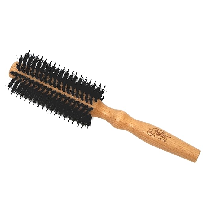 Fuller Brush Natural Beechwood Hairbrush - Ergonomic Contoured Handle - Genuine Boar Bristles - Spiral Tufting Pattern for Curls & Bobs - Style & Wave with Natural Shine (Styling All Round)