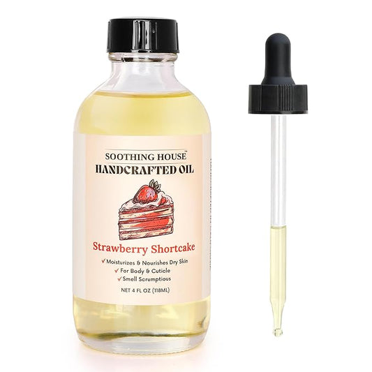 Strawberry Shortcake Body Oil: Moisturizing Body Oil for Soft, Glowing Skin with Almond & Jojoba Oil (4 fl oz)