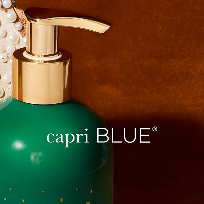 Capri Blue Large Moisturizing Hand Wash Soap - Liquid Hand Soap with Pump Bottle - Gentle & Hydrating Skin Care - Notes of Frosted Fir, Snowy Woods, Pine & Sage (Crystal Pine, 11.8 fl oz)