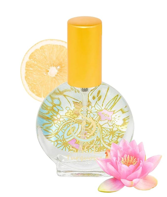 Turquoise Organic Mini Perfume Spray by Sage, Vegan & Cruelty-Free, Marine Scent, Waterflower Musk, Blue Chamomile, Grapefruit - Made in USA, 1/2 oz Travel Size Perfume