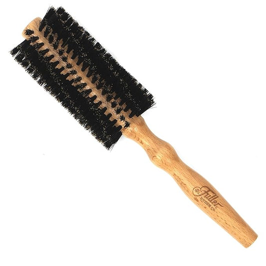 Fuller Brush Natural Beechwood Hairbrush - Ergonomic Contoured Handle - Genuine Boar Bristles - Spiral Tufting Pattern for Curls & Bobs - Style & Wave with Natural Shine (Spiral All Round)