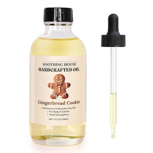 Gingerbread Cookie Body Oil: Moisturizing Body Oil for Soft, Glowing Skin with Almond & Jojoba Oil (4 fl oz)