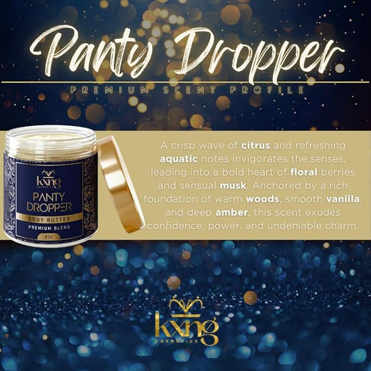 KXNG Cosmetics, Body Butter, Organic Skin Care for Men and Women, Body Moisturizer Lotions and Creams, Raw Shea Butter, Cocoa Butter, Mango, Coconut Oil, Hand, Foot, All Skin Types (Panty Dropper XL)