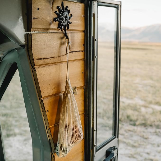 Simple Ecology Reusable Produce Shopping and Storage Bags, Drawstring, Washable Organic Cotton Mesh, Small 3 pack