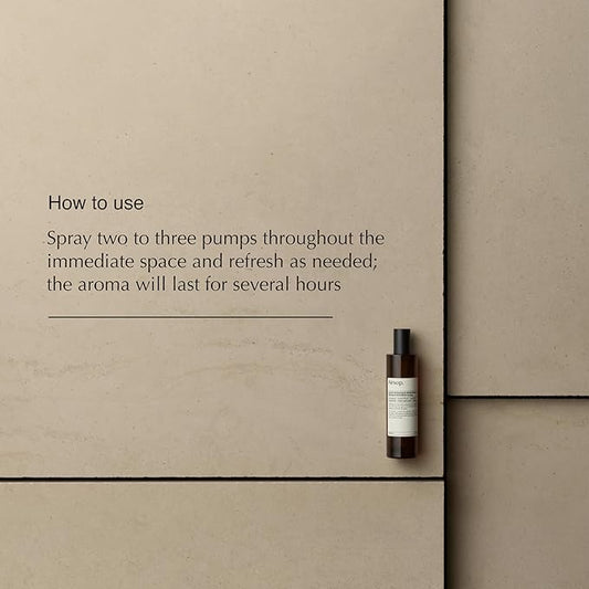 Aesop Olous Aromatique Room Spray | Non-Aerosol Air Freshener | Fresh, Woody, Citrus | Uplifting Citrus Botanicals, Cedar, Cardamom | Aroma for Several Hours | 3.4 oz / 100mL
