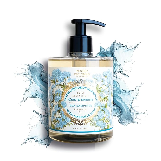 Panier des Sens - Liquid Hand Soap – Sea Samphire Hand Wash - French Marseille Moisturizing Hand Soap with Coconut Oil - Refillable Kitchen & Bathroom Hand Soap - 97% Natural Ingredients -16.9 Fl.oz