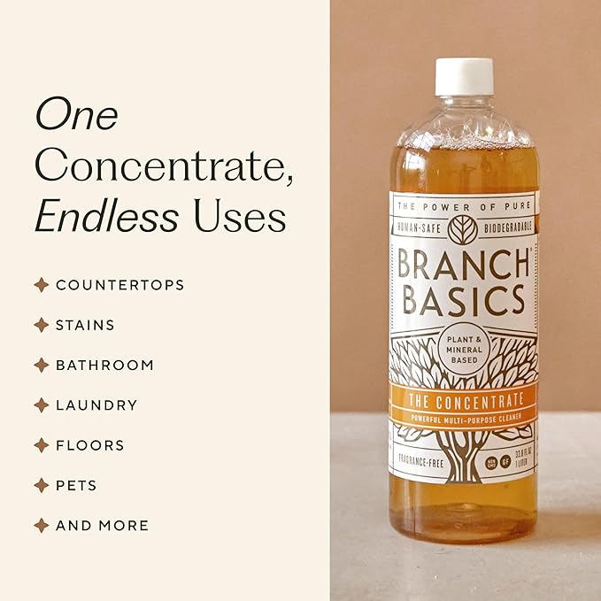 Branch Basics Concentrate Refill (33.8 oz) | All Purpose Multi-Surface Cleaning Concentrate - Replace Every Household Cleaner | Plant & Mineral-Based, Human-Safe, Fragrance Free