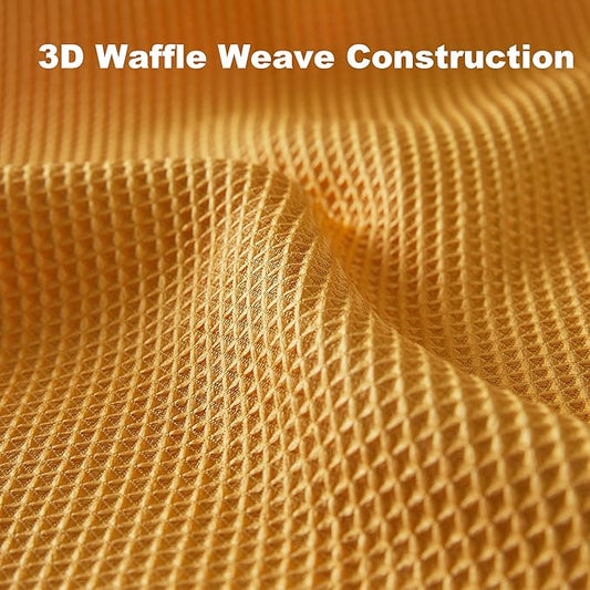 JOYMOOP Waffle Weave Cleaning Cloth, Reusable Absorbent Microfiber Cleaning Cloths, Lint Free Microfiber Dish Towels 5 Pack, Mixed Color, 11.8×15.7inch