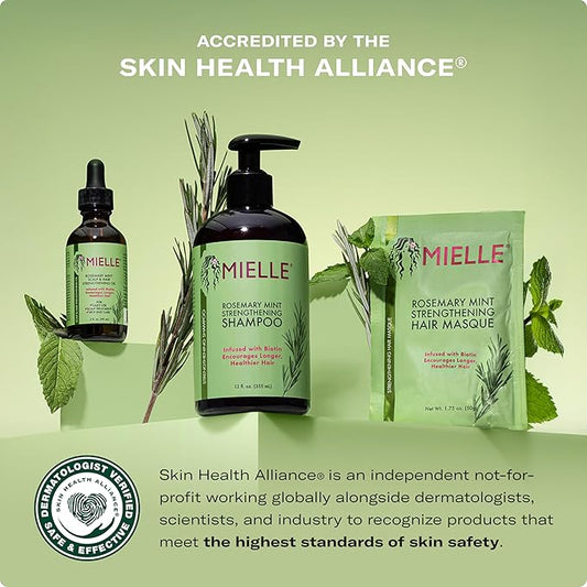 Mielle Organics Rosemary Mint Scalp & Hair Strengthening Oil and Pomade-To-Oil Quencher, Bundle