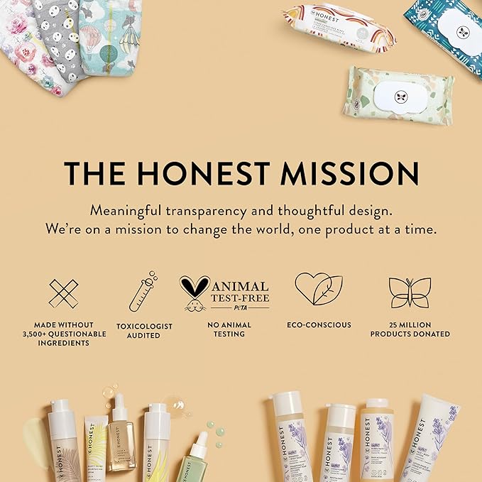 The Honest Company Calm and Cleanse Naturally Scented Wipes Cleansing Multi-Tasking 99% Water Plant Based Hypoallergenic Lavender 240 Count