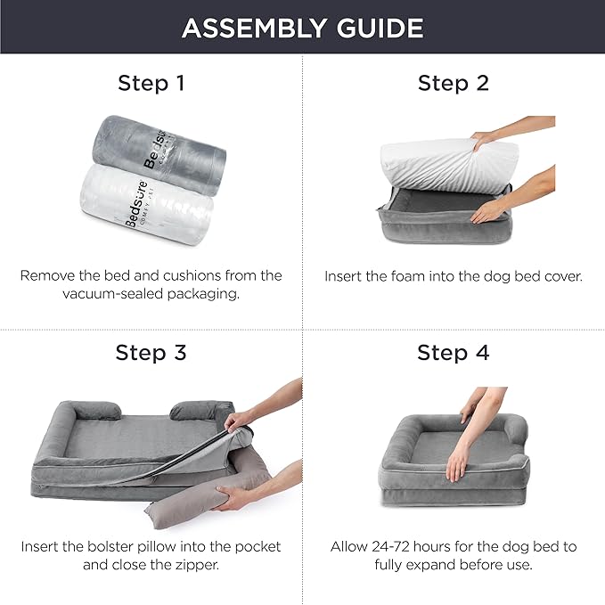 Bedsure XL Plus Orthopedic Dog Bed for Extra Large Dogs - Waterproof XLarge Dog Cat Bed, Comfort Dogs Couch Sofa with Washable Removable Cover, Pet Bed with Nonskid Bottom, Boreal Canopy Green, 48"