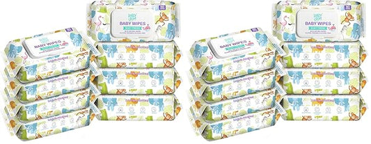 HAPPY BUM Baby Wipe Wet Wipes, Baby Wipes Unscented, 640 Count (Pack of 16)