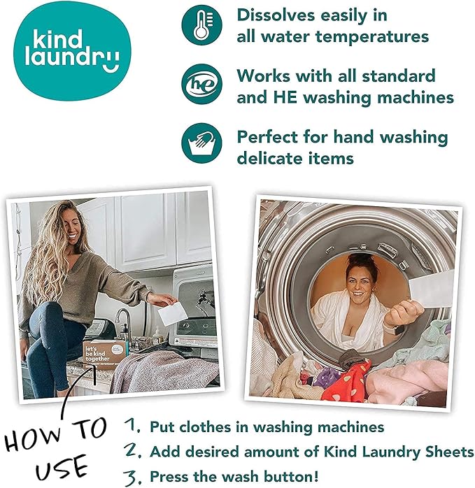 KIND LAUNDRY Detergent Sheets (Ocean Breeze) and Vegan Stain Remover Bar & Pre-Treater (5 oz)