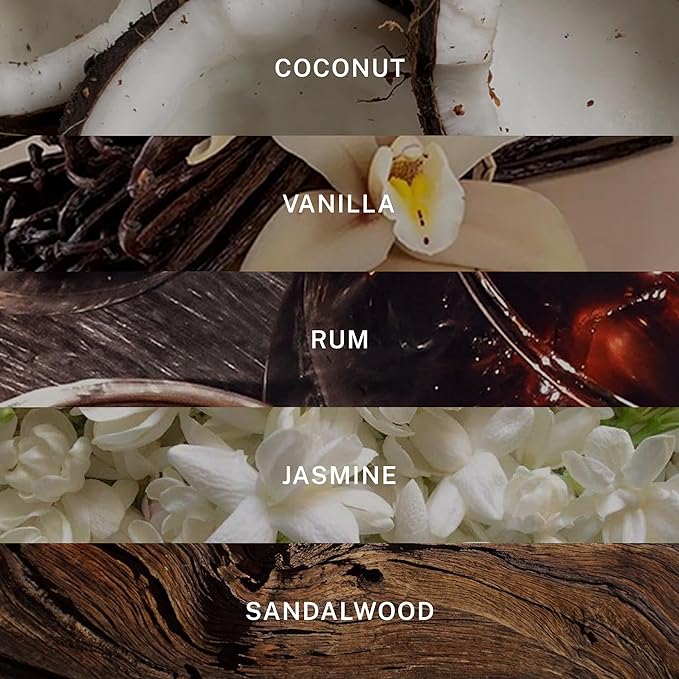 Hotel Lobby Island Candle – Luxury Hand-Poured 9.75oz 100% Soy Wax with Coconut, Vanilla, Rum, Jasmine, and Sandalwood – Paraffin-Free, Infused with Essential Oils, 65-Hour Clean Non-Toxic Burn