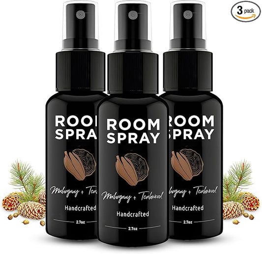 605Products Bathroom and General Room Spray, Long Lasting Fragrance (Mahogany Teakwood, 3 Pack)